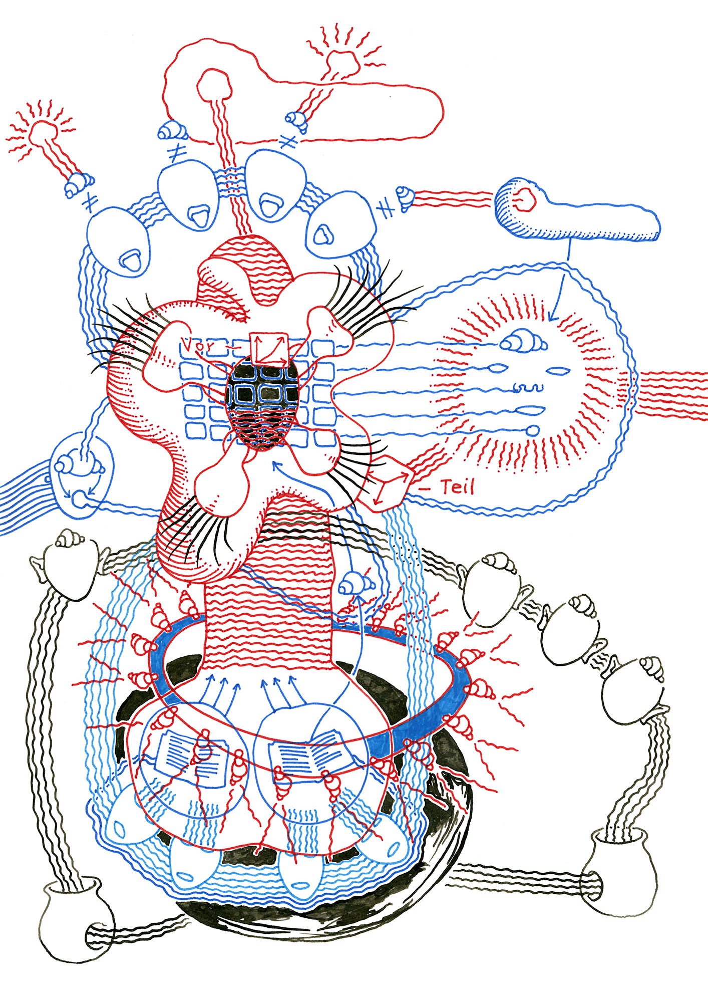 Hannes Kater: Zeichnung aus dem Jahr 1997, Filzstift auf A4 Papier