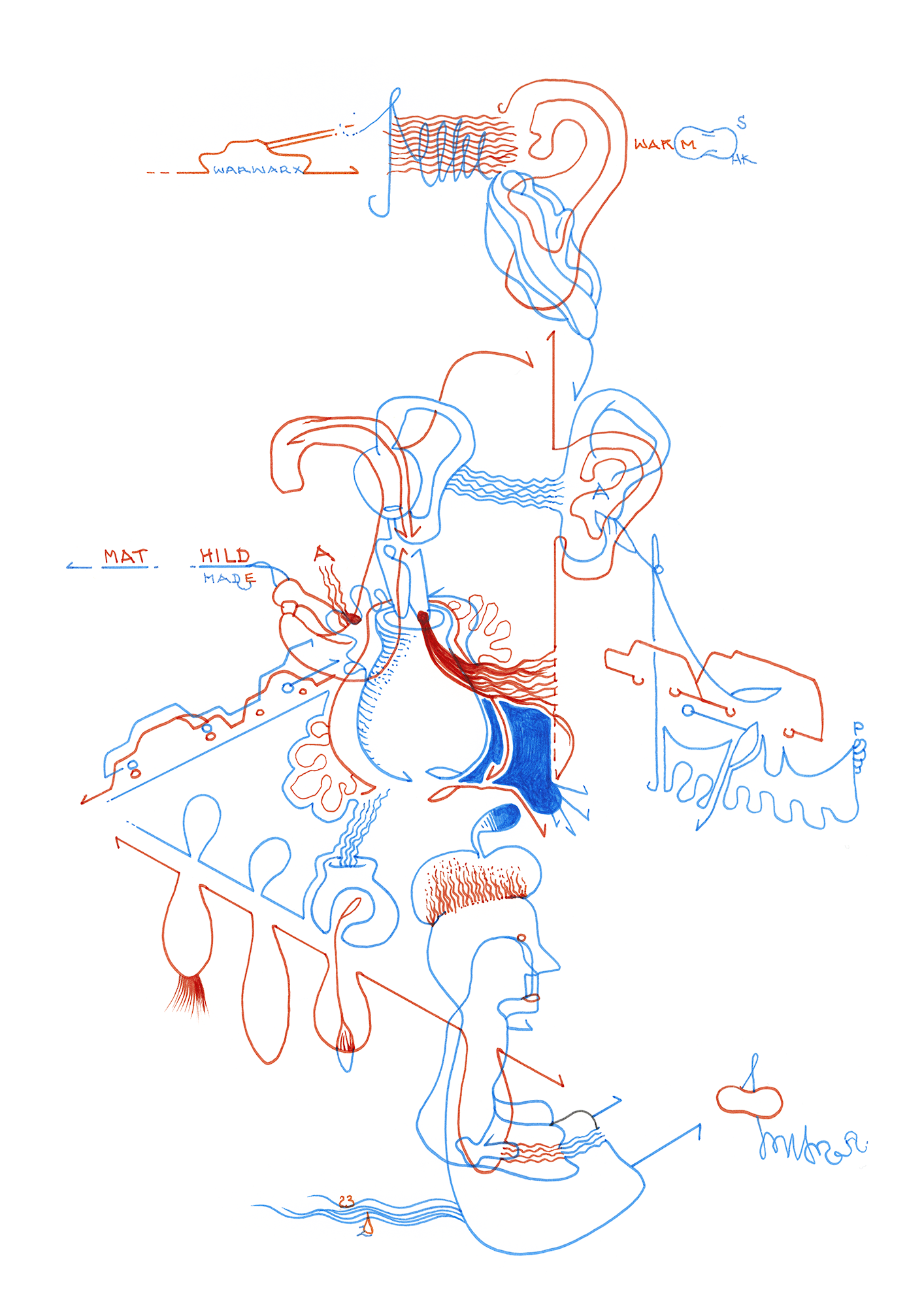 Hannes Kater: Tageszeichnung (Zeichnung/drawing) vom 09.05.2023 (1414 x 2000 Pixel)