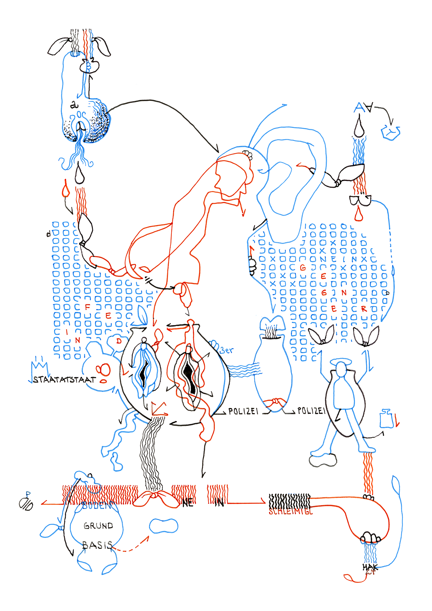 Hannes Kater: Tageszeichnung (Zeichnung/drawing) vom 08.01.2024 (1414 x 2000 Pixel)