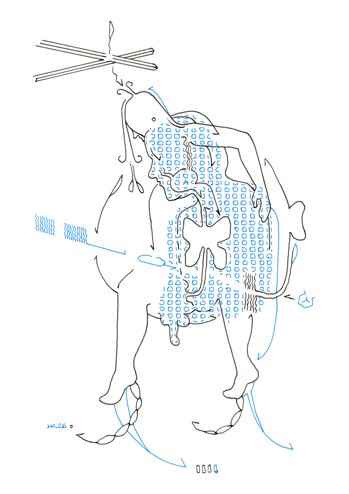 Hannes Kater  Tageszeichnung (Zeichnung/drawing) vom 08.02.2026 (1414 x 2000 Pixel)