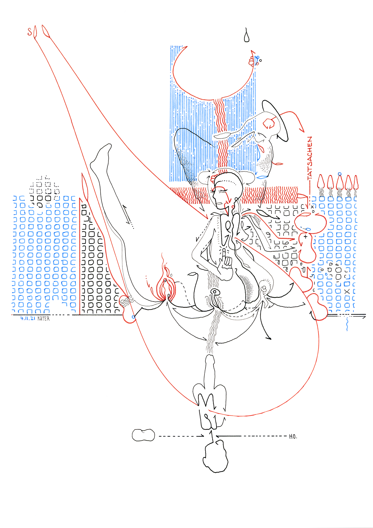 Hannes Kater: Tageszeichnung (Zeichnung/drawing) vom 04.11.2021 (1414 x 2000 Pixel)