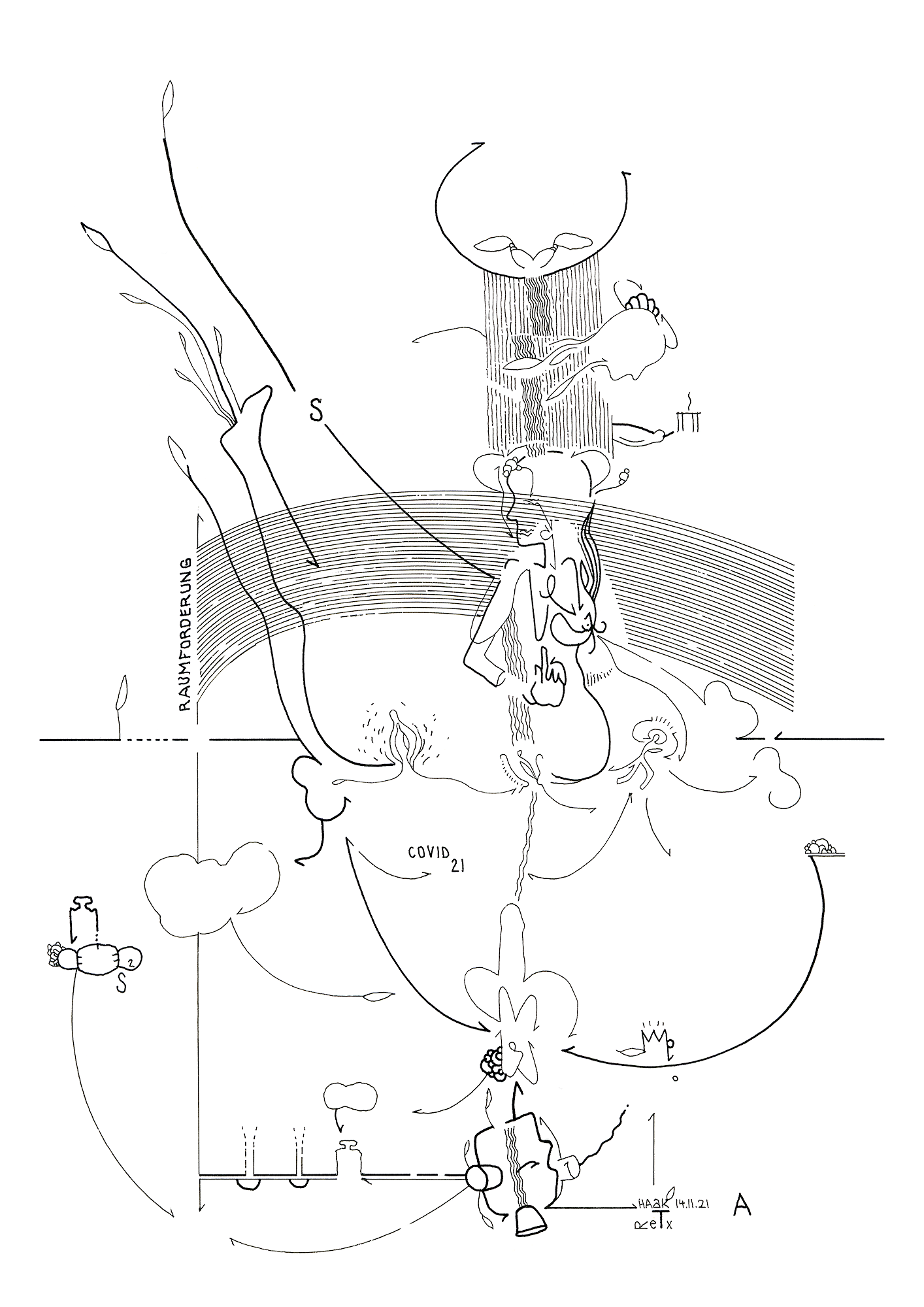 Hannes Kater: Tageszeichnung (Zeichnung/drawing) vom 14.11.2021 (1414 x 2000 Pixel)