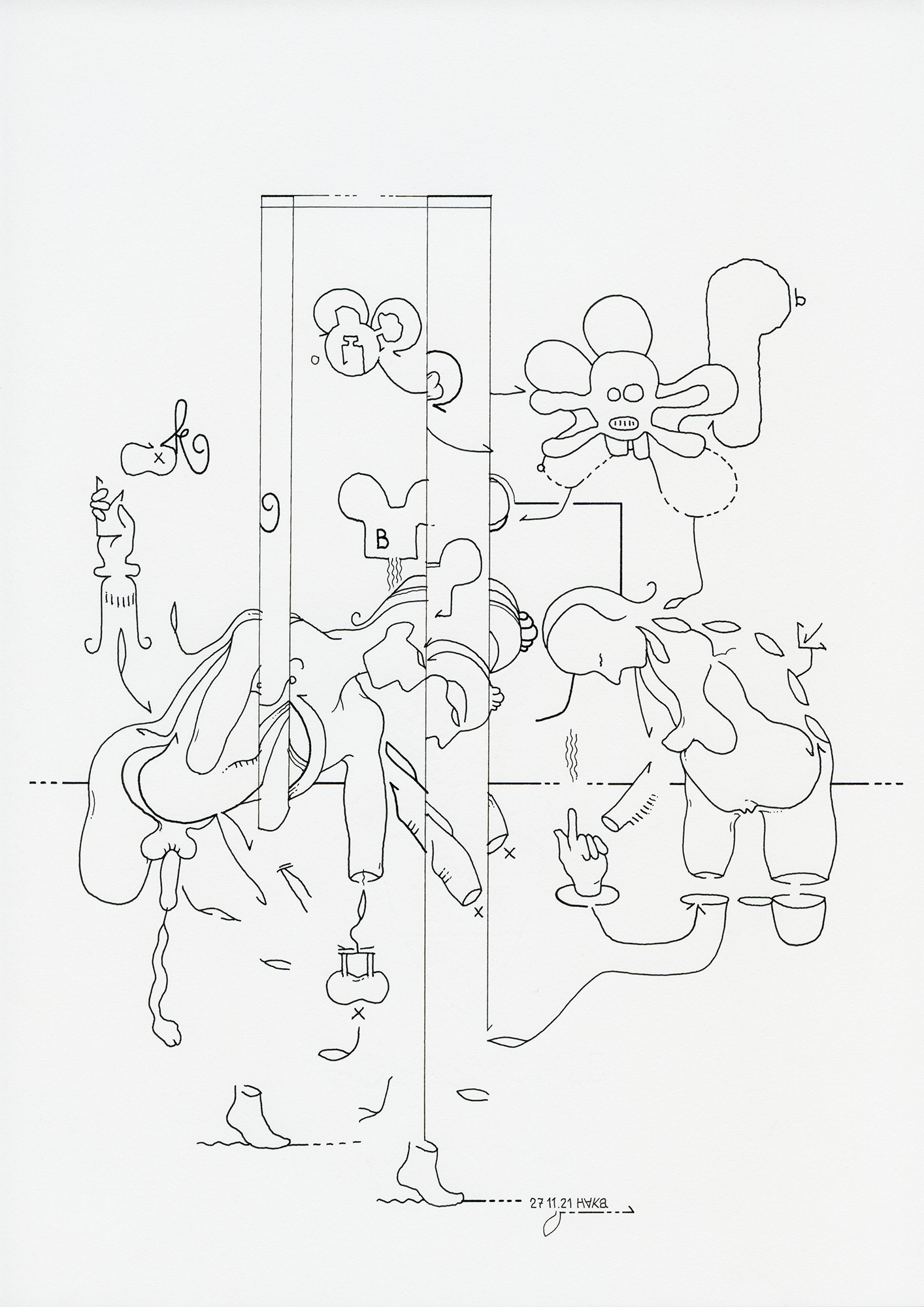 Hannes Kater: Tageszeichnung (Zeichnung/drawing) vom 27.11.2021 (1414 x 2000 Pixel)