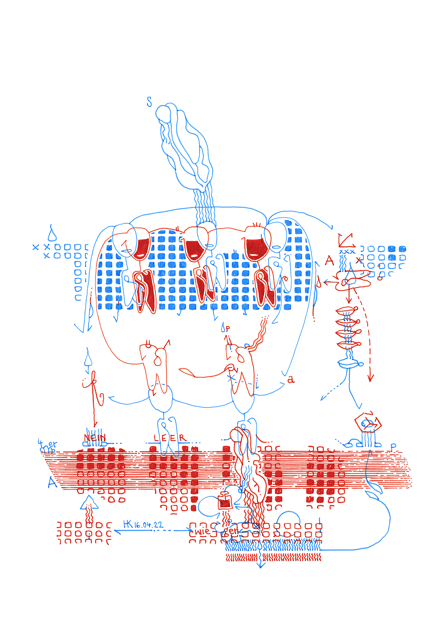 Hannes Kater: Tageszeichnung (Zeichnung/drawing) vom 16.04.2022 (1414 x 2000 Pixel)