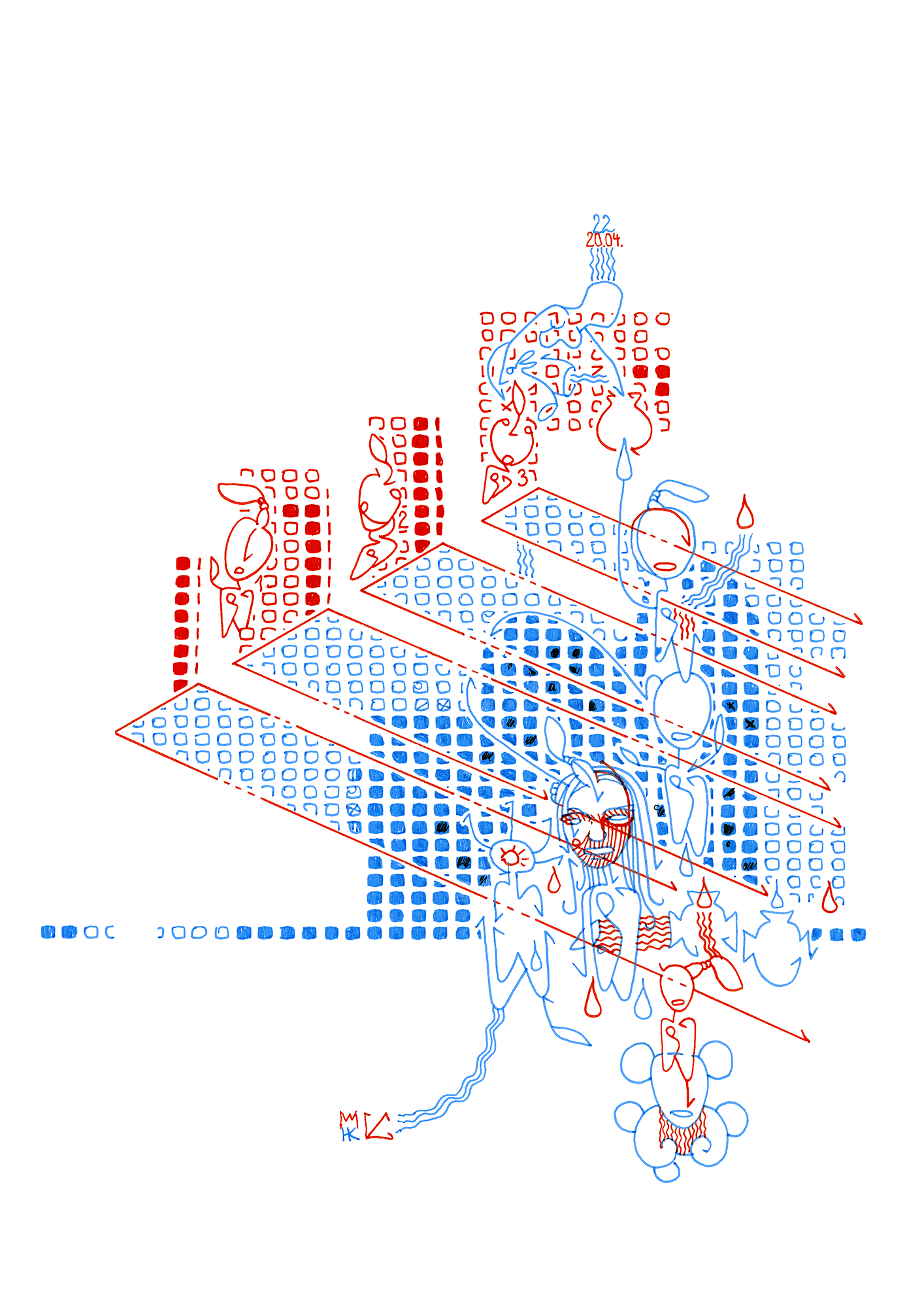 Hannes Kater: Tageszeichnung (Zeichnung/drawing) vom 20.04.2022 (1414 x 2000 Pixel)