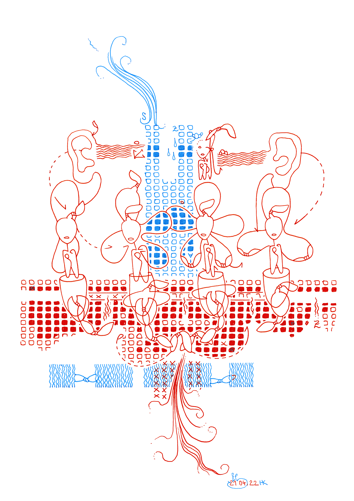 Hannes Kater: Tageszeichnung (Zeichnung/drawing) vom 21.04.2022 (1414 x 2000 Pixel)