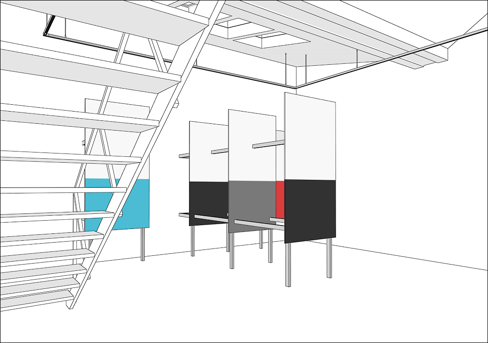 Hannes Kater: Was da ist – 7 Fluchtlinien. Planung für die Ausstellung in dem Galeriehaus Nor, Nürnberg 2013