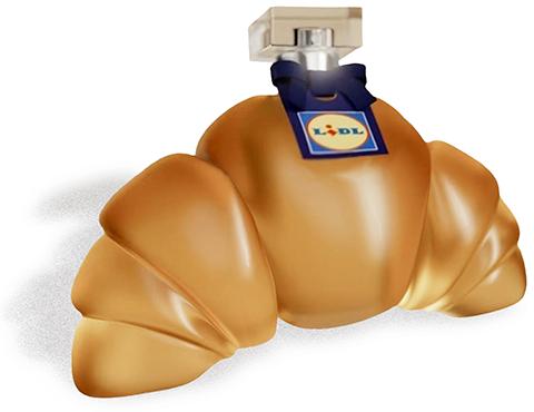 Croissant-Flakon gabaut nach Material aus dem Netz