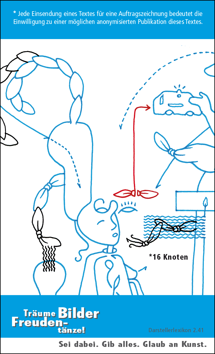 Hannes Kater: Auftragskärtchen *16 Knoten, Rückseite, Version von 2010