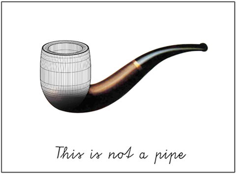 This is not a pipe_#68 [Mesh-Malerei-Kombination] - eine kommentierende Untersuchung zu "Der Verrat der Bilder" von Hannes Kater