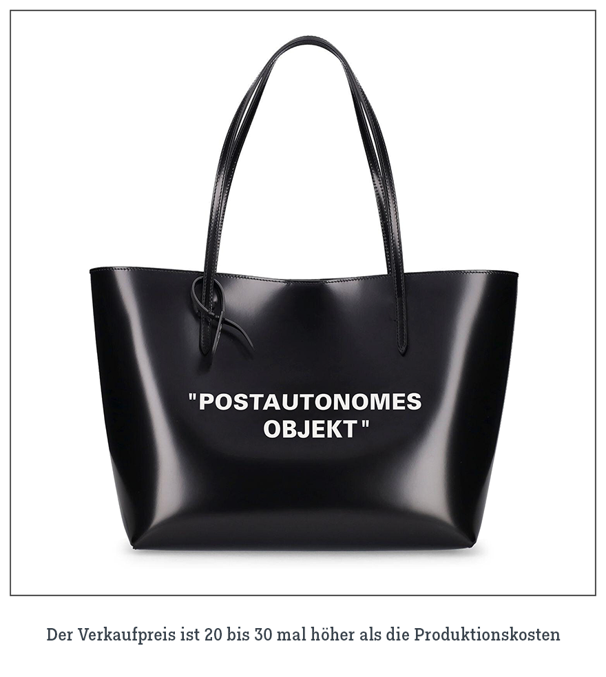 Tasche, die etwas anders gestaltet, recht teuer verkauft wird – eine kommentierende Untersuchung von Hannes Kater