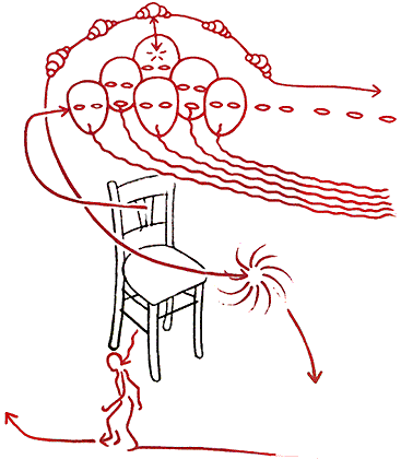 Hannes Kater - Der dritte Mann: Ausschnitt aus dem Bildprogramm -Betrachter (Stuhl), 367x420 Pixel