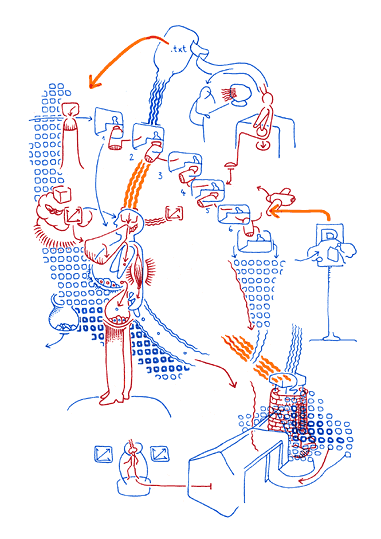 Hannes Kater - Bäckerzeichnung 02 / Wege 1, 381x539 Pixel