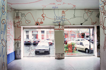 Hannes Kater: Einen sinnvollen Satz machen III - Installationsansicht, 1998 - 440x374 pixel